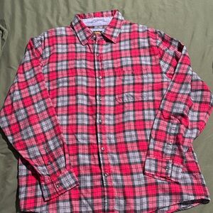 Lee Regular Fit Red and Gray Plaid Flannel Men's Shirt